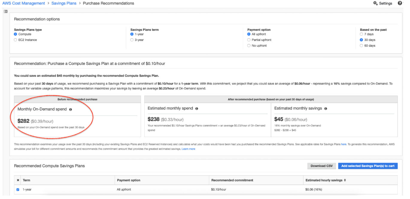 AWS Savings Plan 