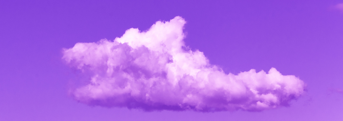 Single cloud in the blue-purple sky
